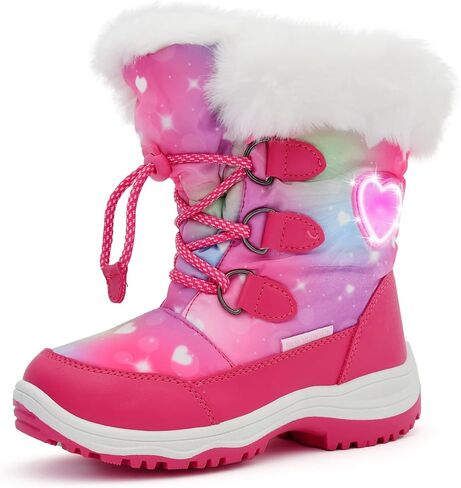 Nova Mountain Light Up Boots Boys Girls Little Kids Winter Snow Boots in Saudi Arabia