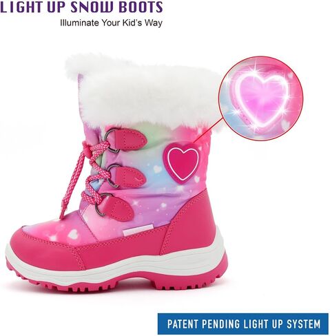 Nova Mountain Light Up Boots Boys Girls Little Kids Winter Snow Boots in Saudi Arabia
