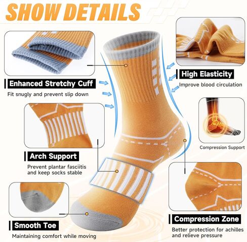 ANTSANG Kids Boys Girls Cotton Crew Socks Youth Teen Athletic Sport Basketball Breathable Soft Socks 6 Pairs in Kuwait