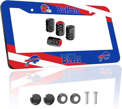 1PCS License Plate Frames for Bills, Car License Plate Bracket Holder, Premium Aluminum Alloy Weather Proof License Plate Covers with Screw Caps Cover Set Car Accessories (CPJ-BE) in Saudi Arabia