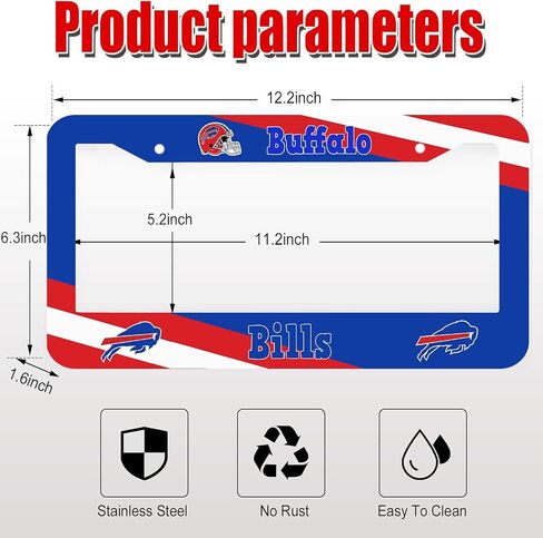 1PCS License Plate Frames for Bills, Car License Plate Bracket Holder, Premium Aluminum Alloy Weather Proof License Plate Covers with Screw Caps Cover Set Car Accessories (CPJ-BE) in Saudi Arabia