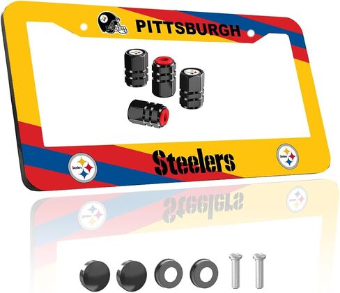 1PCS License Plate Frames for Bills, Car License Plate Bracket Holder, Premium Aluminum Alloy Weather Proof License Plate Covers with Screw Caps Cover Set Car Accessories (CPJ-BE) in Saudi Arabia