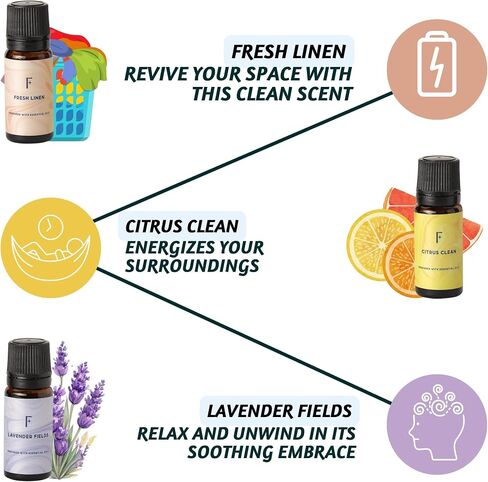 Folkulture Essential Oils for Home | Set of 3 (0.34 fl oz x 3) Summer Essential Oils for Relaxation | Peach or Strawberry Diffuser Oil for Meditation | Vanilla Essential Oil for Gifts for Women in Saudi Arabia
