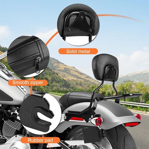 مسند الظهر المستقيم للركاب الخلفي سيسي بار مع وسادة مسند الظهر ومجموعة أدوات الإرساء المتوافقة مع 2018-UP Softail Fat Boy FLFB 114 FLFBS Breakout FXBR 114 FXBRS in Kuwait