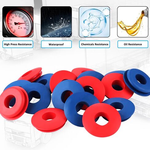 KOOTANS 100pcs Glad Hand Seals, Truck Glad Hand Seal Round Elastic Grommets Rubber Gladhand Seal Washer for Semi Trailer Truck or Tractor Braking Air Hose Parts Number 10028 in Saudi Arabia