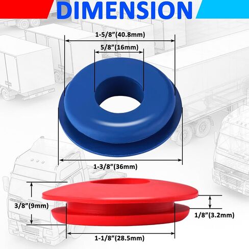 KOOTANS 100pcs Glad Hand Seals, Truck Glad Hand Seal Round Elastic Grommets Rubber Gladhand Seal Washer for Semi Trailer Truck or Tractor Braking Air Hose Parts Number 10028 in Saudi Arabia