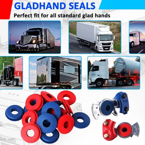 KOOTANS 100pcs Glad Hand Seals, Truck Glad Hand Seal Round Elastic Grommets Rubber Gladhand Seal Washer for Semi Trailer Truck or Tractor Braking Air Hose Parts Number 10028 in Saudi Arabia
