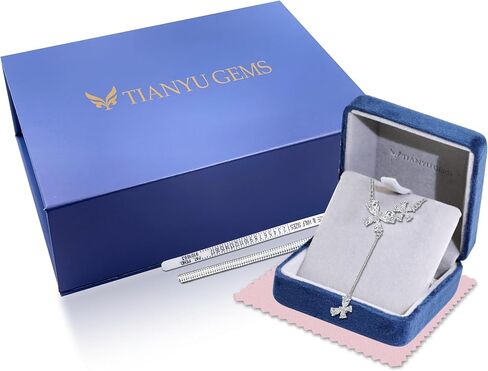 3Ct Moissanite Pendant Necklace for Women, 18 inch DF Color VVS Lab Created Diamond Engagement Necklace with Blossoms Charm, Sterling Silver Y Necklace with 18K White Gold Plated in Saudi Arabia