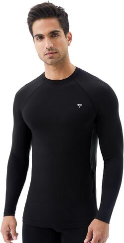 Smart Thermal Underwear Shirts for Men Lightweight Base Layer Tops Long Sleeve Shirts with Temperature Regulation in Saudi Arabia