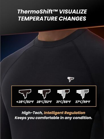 Smart Thermal Underwear Shirts for Men Lightweight Base Layer Tops Long Sleeve Shirts with Temperature Regulation in Saudi Arabia