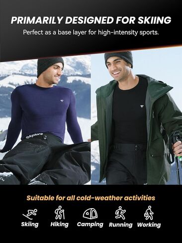 Smart Thermal Underwear Shirts for Men Lightweight Base Layer Tops Long Sleeve Shirts with Temperature Regulation in Saudi Arabia