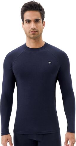 Smart Thermal Underwear Shirts for Men Lightweight Base Layer Tops Long Sleeve Shirts with Temperature Regulation in Saudi Arabia