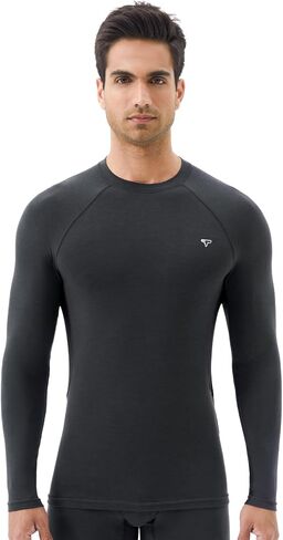 Smart Thermal Underwear Shirts for Men Lightweight Base Layer Tops Long Sleeve Shirts with Temperature Regulation in Saudi Arabia