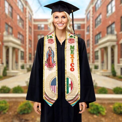 وشاح التخرج المكسيكي CHIARA CONTI11، وشاح التخرج المكسيكي 2024، وشاح التخرج بالعلم الأمريكي المكسيكي in Kuwait