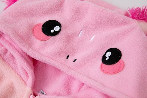 OGU' DEAL Kid's Pink Animal Onesie Costume Halloween Party Cosplay One Piece Jumpsuits Fleece Sleepwear for Girls in Kuwait