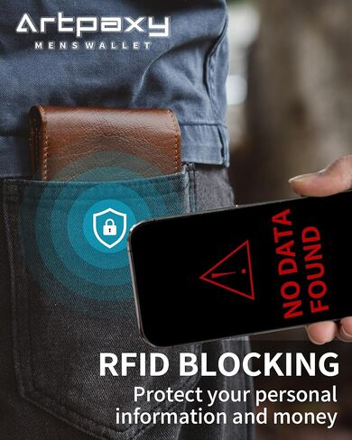 محفظة رجالية من الجلد الطبيعي محفظة ثنائية الطي تعمل بتقنية تحديد الهوية بموجات الراديو للرجال مع نافذة واحدة لبطاقة الهوية و13 حامل بطاقات وجيبين للنقود وصندوق هدايا واحد in Kuwait