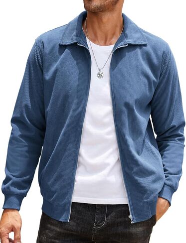 سترة رجالية كاجوال من COOFANDY خفيفة الوزن بسحاب وسترة كلاسيكية بياقة منفوخة in Kuwait