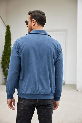 سترة رجالية كاجوال من COOFANDY خفيفة الوزن بسحاب وسترة كلاسيكية بياقة منفوخة in Kuwait