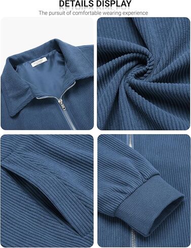 سترة رجالية كاجوال من COOFANDY خفيفة الوزن بسحاب وسترة كلاسيكية بياقة منفوخة in Kuwait