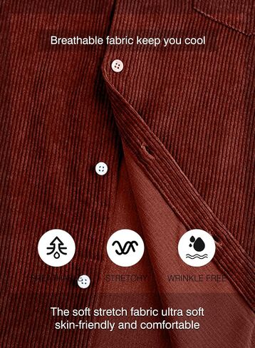 JMIERR Men's Corduroy Button Down Shirts Casual Long Sleeve Shacket Jacket with Flap Pockets in Saudi Arabia