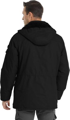 Men's Winter Jacket Military Jacket Fleece Lined Warm Cargo Jackets Removable Hood Cotton Work Coat in Saudi Arabia