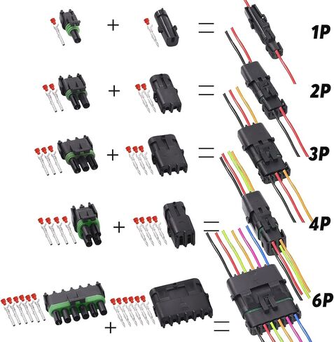 272 قطعة (22 مجموعة) 1 2 3 4 6 دبوس ذكر وأنثى مقاوم للماء سلك كهربائي للسيارة موصل محطات التوصيل مجموعة متنوعة للسيارات دراجة نارية سكوتر شاحنة قوارب شرارة موصل التوصيل in Kuwait