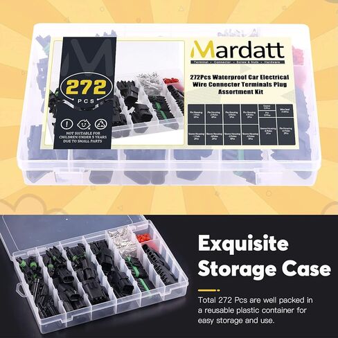 272 قطعة (22 مجموعة) 1 2 3 4 6 دبوس ذكر وأنثى مقاوم للماء سلك كهربائي للسيارة موصل محطات التوصيل مجموعة متنوعة للسيارات دراجة نارية سكوتر شاحنة قوارب شرارة موصل التوصيل in Kuwait