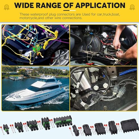 272 قطعة (22 مجموعة) 1 2 3 4 6 دبوس ذكر وأنثى مقاوم للماء سلك كهربائي للسيارة موصل محطات التوصيل مجموعة متنوعة للسيارات دراجة نارية سكوتر شاحنة قوارب شرارة موصل التوصيل in Kuwait