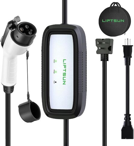 Level 1+2 EV Charger, 16 Amp 120V or 240V, Portable Electric Vehicle Charger with 21Ft Charging Cable NEMA 6-20 Plug,Plug-in Home EV Charging Station for SAE J1772 EVs(Tesla Need Adapter) in Saudi Arabia