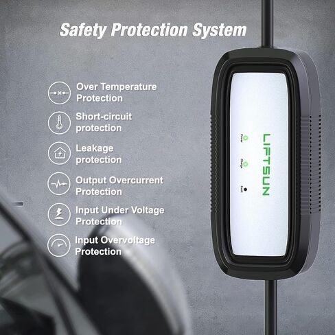 Level 1+2 EV Charger, 16 Amp 120V or 240V, Portable Electric Vehicle Charger with 21Ft Charging Cable NEMA 6-20 Plug,Plug-in Home EV Charging Station for SAE J1772 EVs(Tesla Need Adapter) in Saudi Arabia