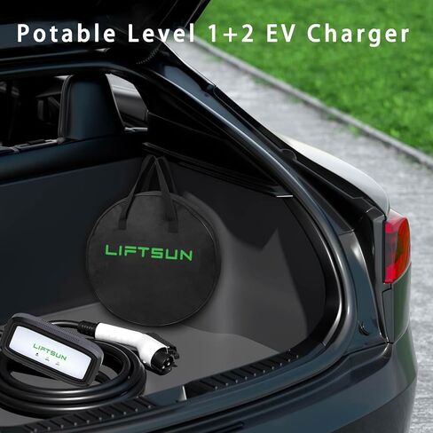 Level 1+2 EV Charger, 16 Amp 120V or 240V, Portable Electric Vehicle Charger with 21Ft Charging Cable NEMA 6-20 Plug,Plug-in Home EV Charging Station for SAE J1772 EVs(Tesla Need Adapter) in Saudi Arabia
