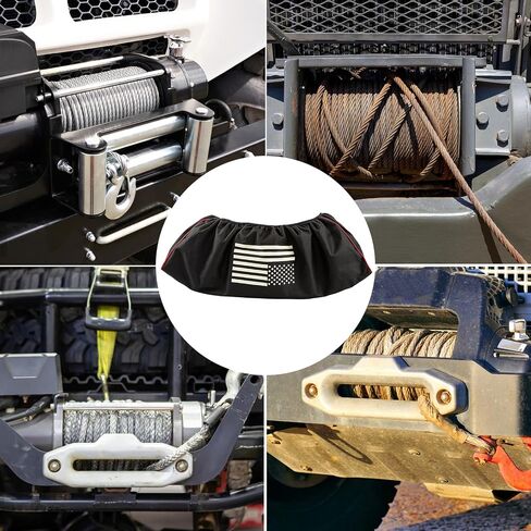 Winch Cover,Heavy Duty Waterproof Winch Cover with Elastic,Indoor/Outdoor Winch Accessories,Weather Resistant Cover for Electric Winches 8,500 lb-175,00 lb for Your Jeep,ATV,Boat,Trailer,Sailboat in Kuwait