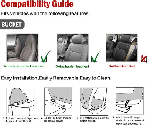 وسادة غطاء مقعد الدلو الأمامي للسيارة من Uxcell Universal Car SUV قطعة واحدة in Saudi Arabia