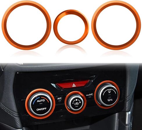 Auovo AC مقبض التحكم في المناخ الحلقة الخارجية يغطي الملحقات لسوبارو Crosstrek 2018-2022 2023 / Impreza 2017-2023 / Forester 2019-2024 زخرفة التحكم في مفتاح تكييف الهواء الداخلي (ذهبي) in Kuwait