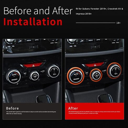 Auovo AC مقبض التحكم في المناخ الحلقة الخارجية يغطي الملحقات لسوبارو Crosstrek 2018-2022 2023 / Impreza 2017-2023 / Forester 2019-2024 زخرفة التحكم في مفتاح تكييف الهواء الداخلي (ذهبي) in Kuwait