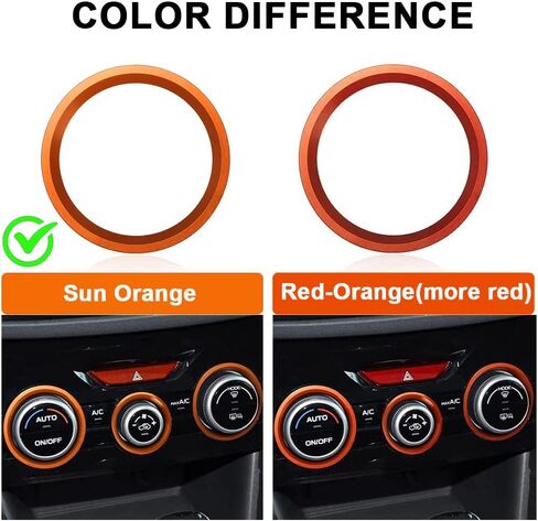 Auovo AC مقبض التحكم في المناخ الحلقة الخارجية يغطي الملحقات لسوبارو Crosstrek 2018-2022 2023 / Impreza 2017-2023 / Forester 2019-2024 زخرفة التحكم في مفتاح تكييف الهواء الداخلي (ذهبي) in Kuwait