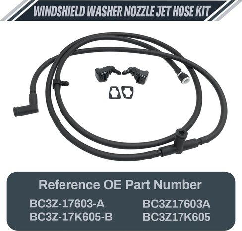 طقم خرطوم فوهة غسالة الزجاج الأمامي يحل محل BC3Z-17603-A BC3Z-17K605-B متوافق مع 2011-2016 F250 F350 F450 F550 Super Duty in Kuwait