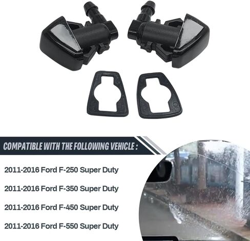 طقم خرطوم فوهة غسالة الزجاج الأمامي يحل محل BC3Z-17603-A BC3Z-17K605-B متوافق مع 2011-2016 F250 F350 F450 F550 Super Duty in Kuwait