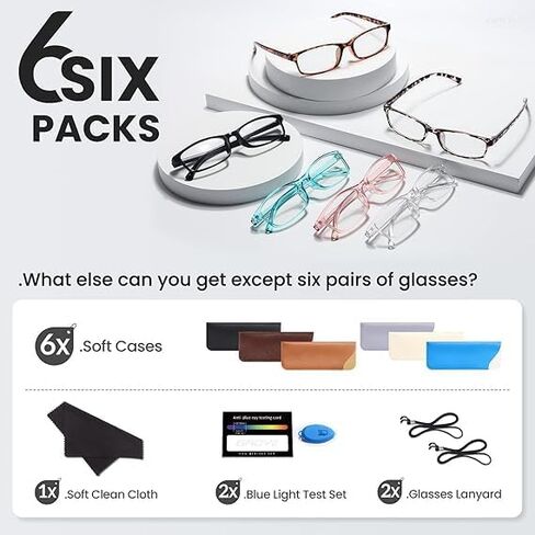 Gaoye Multi Pack Reading Glasses - Blue Light Blocking Lenses, TR90 Frames, UV400 - Eyeglasses with Clear Vision in Kuwait