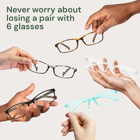 Gaoye Multi Pack Reading Glasses - Blue Light Blocking Lenses, TR90 Frames, UV400 - Eyeglasses with Clear Vision in Kuwait