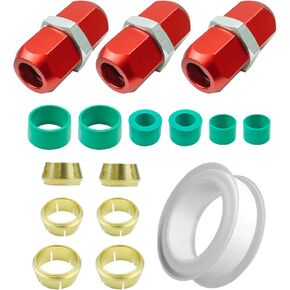 Automobile Air Conditioning Repair Splice Connector Kit Replace 800-640 800-641 800-642 fit for 5/8 in 3/8 in 1/2 in Aluminum Tube Lines, A/C Line Splice Repair Tools