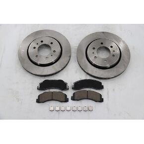 مجموعة وسادات الفرامل الخلفية والدوارات لاستبدال السيارات المتوافقة مع Hyundai Veloster/Elantra/Coupe/GT وKia Forte/Koup/Forte5/Soul، وسادات الفرامل السيراميكية ودوارات فرامل القرص