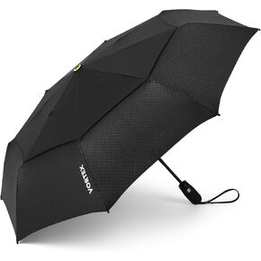 ShedRain Vortex Compact Umbrella, Folds to 11", 43" Arc, One-Hand Operation, Windproof up to 75 mph