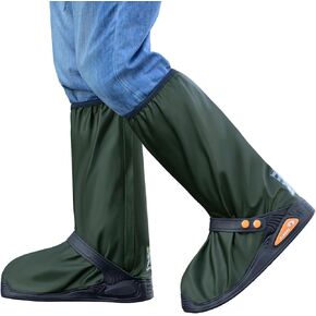 Waterproof Shoe Covers Rain Boot Shoe Cover Reusable & Foldable Shoe Cover for Rain With Non-Slip,Reflector Men and Women (Army Green, XL)