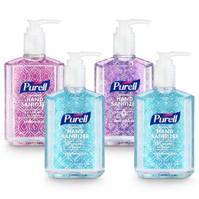 Purell Advanced Hand Sanitizer Refreshing Gel Design Series, Clean Scent,Clear, 8 Fl Oz Pump Bottle (Pack of 4), 9652-06-ECDECO