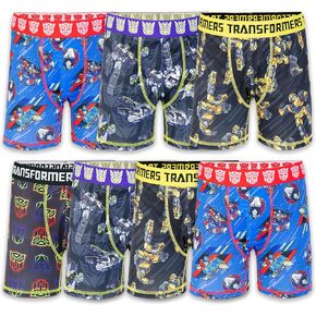 Transformers Boys' Amazon Exclusive 7-Pack Athletic Boxer Briefs with in Sizes 2/3t, 4, 6, 8 & 10