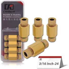 12 PCS 3/16"-Brake Line Fittings Kits 24 Threads Brake Line Fittings Assortment Kits for 3/16" Brake Line Tube Includes 4 PCS Unions 8 PCS Nuts