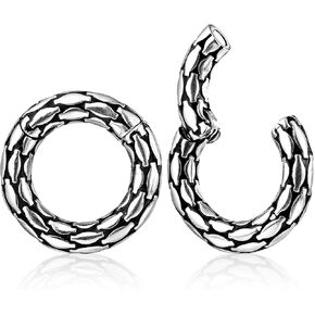 LADEMAYH Hypoallergenic Ear Weights for Stretched Ears - Unique Woven Texture Design Hoop Shaped, Medical Grade Stainless Steel, Fit for 0g-1inch, Comfortable & Stylish Body Piercing Jewelry