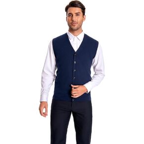 Men's 100% Cashmere V Neck Vest in Kuwait