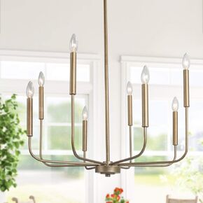 Black Modern Chandelier, 8-Light Rustic Candle Light Fixture for Dining Room, Bedroom, Kitchen, Living Room, Foyer, Entryway